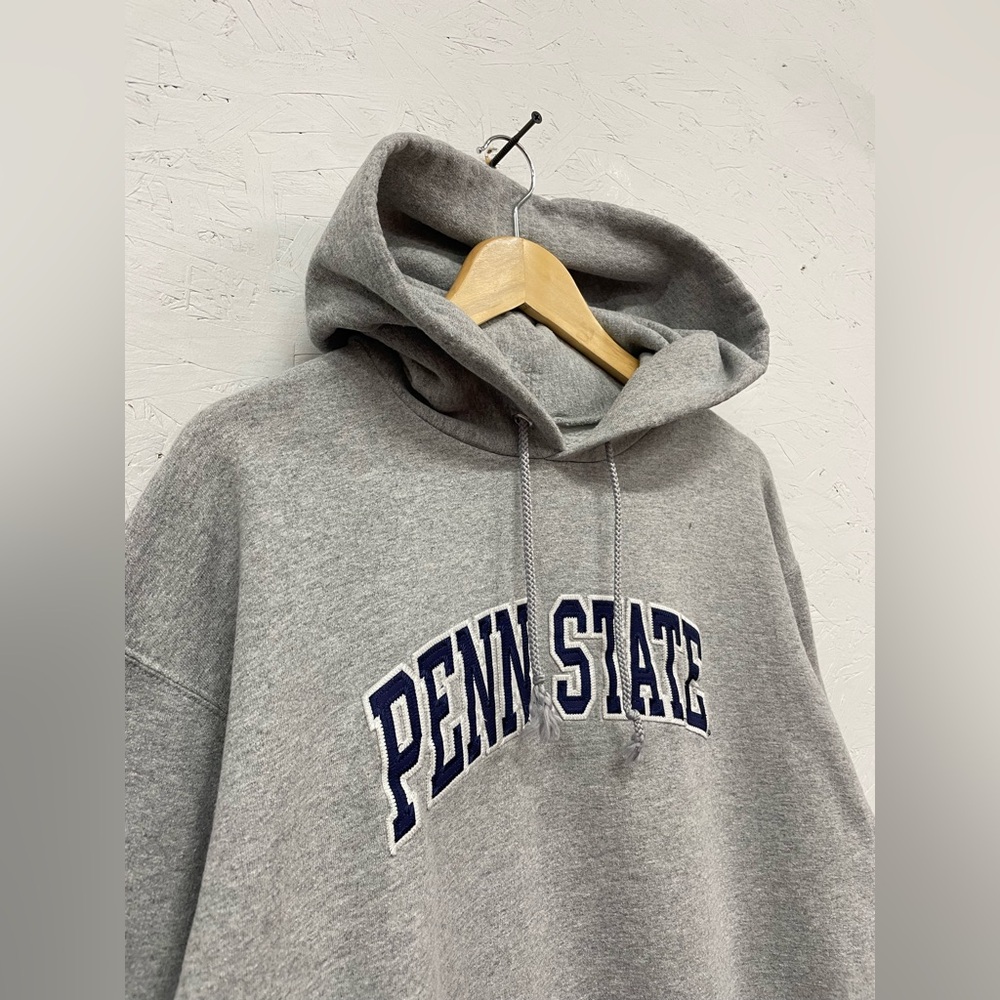 Vintage Champion Penn State University Hoodie, Size L, Heather Gray
